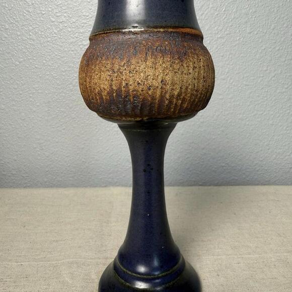 Stoneware Goblet Chalice Art Pottery Cobalt Blue Drip Glaze - Picture 1 of 7